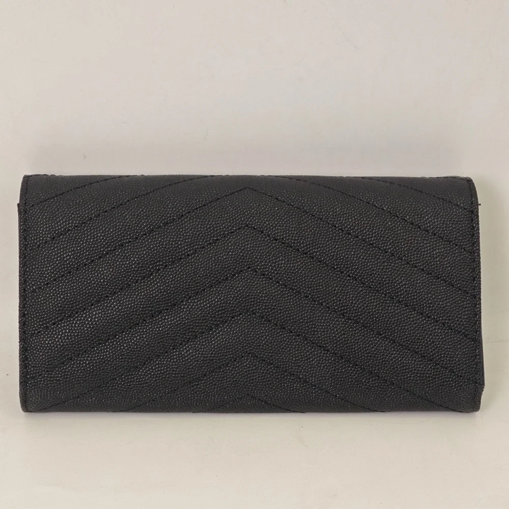 Yves Saint Laurent Quilted Black Clutch with Gold Accent